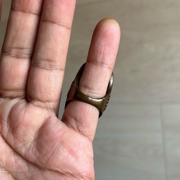 Copper Toned Faux Turquoise Ring size 6.5 - Picture 5 of 5